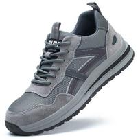 Men Steel Toe Safety Shoes Anti Smash Non Slip Breathable Sports Work Sneakers Protective Construction Footwear 38