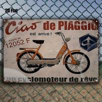 Aukštos raiškos skardinis ženklas Vintažinis Piaggio Ciao mopedas Retro metalo sienų menas Klasikinis Cyclomoteur dekoras Plakatas garažui, vyriškam kampeliui B 20x30cm（7.8x11.8inch）