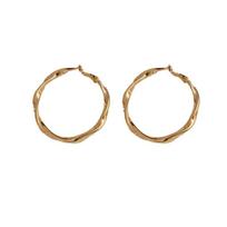 Exquisite Micropavé Twisted Wavy Helix Cubic Zirconia Gold Plated Hoop Earrings Hypoallergenic Silver Post Dainty Jewelry Gift auksas