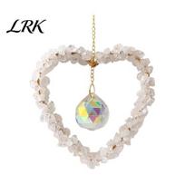 Window Hanging Decoration Heart Shape Crystal Suncatcher, Sun Catcher for Windows, Healing Decor Sparkling Home, Crystals Ball Rainbow Maker, 32cm A