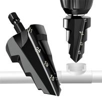 A25F-PPR Lifting Stepped Drill Bit Reamer 3 In 1 Set- For 15 To 31Mm Pipes, Includes 1/4 Hex Shank Quick Change Tools Kit