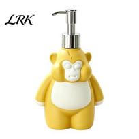 Kitchen Soap Dispenser 250ml Hand Sanitizer Dispensing Bottle, Orangutan Design Liquid Animal Shaped Large Capacity Bottle for Shower Gel Unique Sink geltona