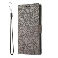 Leather Phone Case for Samsung Galaxy S23 FE S24 S25 S26 Ultra S22 Plus A14 A34 A54 A15 A35 A55 Wallet with Card Holder Cover Galaxy S26 pilka spalva