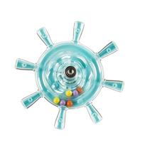 Parrot Bead Spinner Toy Rotating Bird Toys Chewing Exercise Wheel Rattle Bird Spinner Cage Accessories For Cockatiels Budgies mėlyna