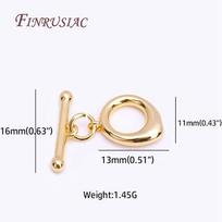 18K Real Gold Plated Fashion Droplet OT Clasp For Necklace Bracelets Crafts Supplies,Dainty Brass Toggle Clasp DIY Accessories 2 Piece