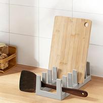 Pot Lid Rack 6-Slot Non-Slip Space Kitchen Storage Stand Pot Lid Organizer For Cabinet For Plate Dish Cutting Board Serving Tray China Mainland