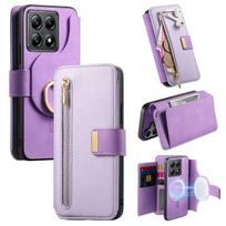 For Xiaomi 15T 14T 13T 14 Pro 5G 2In1 Detachable Leather Zipper Wallet Cover For Xiaomi 17 Phone Case Mi 13T 14T 15T 15 Cover Xiaomi 13T Pro violetinė