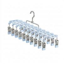 Stainless Steel 20 Clips Sock Drying Rack Non-Slip Heavy Duty Windproof Clothing Rack Space Saving Rustproof mėlyna