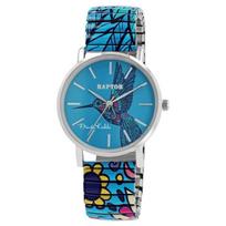 Montre - RAPTOR - Édition Frida Kahlo - Cadran multicolore - Boîtier 36 mm - Bracelet acier extensible gryna
