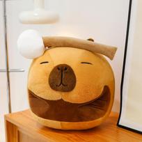 Creative Wooden Fish Capybara Plush Toys Stuffed Chubby Cartoon Capybala Doll Cute Detachable Combination Toys Kids Throw Pillow 25cm ruda
