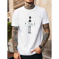 Men'S I DON'T BELIEVE IN HUMANS Pattern Summer Casual Round Neck Short Sleeve T-Shirt S balta
