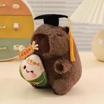 Kawaii Dr Capybara Plush Toys Mini Delicate Doughnut Zongzi Capybala Pendants Cute Cartoon Keychain Bags Decor Funny Kids Gift 19cm