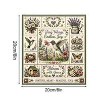 Embroidery Kit Country Style Hummingbird Flower Cross Stitching Set Embroidery Craft Set For Women Grandma Beginners Craft