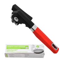 Stainless Steel Side Cutting Can Opener Wear Resist Smooth Edge Can Opener Reusable Single Handle Bottle Opener for Home Kitchen raudona