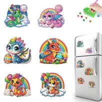 6Pcs Diamond Painting Fridge Magnet Owl Diamond Art Fridge Magnet Diamond Painting Refrigerator Magnet for Adults Kids Beginners