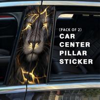 Weatherproof Self Adhesive Lion Face Close Up Car Sticker Lightning Spray Mouth Pattern Vinyl Decal For Car Window Body Decor