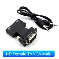 HDMI-compatible to VGA Converter With 3.5mm Audio Cable For PC TV Monitor Projector Full HD 1080P VGA Female To HD Male Adapter