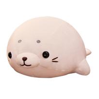 Hot 50/60cm Soft Down Cotton Lying Seal Plush Toys Lovely Stuffed Animal Doll Kawaii Pillow Home Decor Brinquedos Gift For Kids 50cm beige