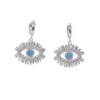 Promotion Fashion Elegant Women Turkish Evil Type Eye Turquoises Dangle Earring Top Quality Cubic Zircon Party Jewelry