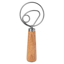 Durable Rubber Wood And Steel Hand Mixer With Double Loop Design For Baking And Cooking Small Single