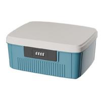 Privacy Protective Storage Box with Combination Lock for Secure Document and ID Organization Home or Work Daily Use povo mėlyna spalva