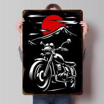 Klasikinio motociklo spausdintas plakatas Individualus sienos menas Retro Vintažiniai metaliniai skardos ženklai kambario dekoravimui Miegamojo dekoracijos Namų 20x30cm（7.8x11.8inch）