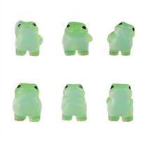 6PCS Miniature Luminous Frog Figurines Glow At Dark Frog Decoration Mini Frog Statues  Car Ornaments 6 PCS