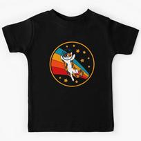 Cute Vintage Calico Cat Retro Space Cat Kids T-Shirt 150