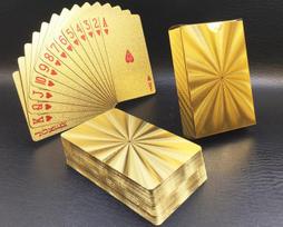 Gold Playing Cards Plastic Poker Game Deck Foil Pokers pack Magic Cards Waterproof Card Gift Collection Board Game