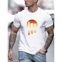 International Chess Pattern Print Crew Neck Short Sleeve T-shirt For Men, Comfy Casual Summer T-Shirt For Daily Wear Work Out And Vacation Resorts S balta