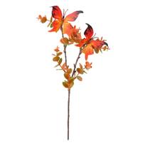 Artificial Fall Maple Leaves with Butterfly Floral Picks for Home Decor One Size