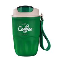 Vacuum Coffee Cup with Temperature Display, Lid and Handle, Stainless Mug for Hot and Cold Drinks, Portable Travel Coffee Mug One Size armijos žalia spalva