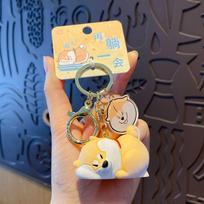 Fashion Cartoon Shiba Inu Dog Keychain Cute Dog Delicate Car Key Ring Doll Resin Bag Pendant Students