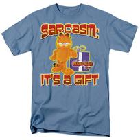 Garfield - Sarcasm - Adult Unisex Short Sleeve T-Shirt - Blue M