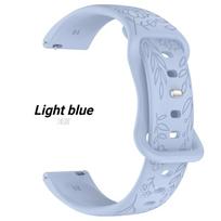 18mm 20mm 22mm Women Flower Engraved Watch Strap For Garmin Venu 3S 2S/Vivoactive 4S/Forerunner 265S 255S for Huawei GT6 5 4 41mm 46mm Silicone Band 18mm Universal band mėlyna