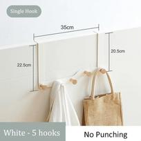 Modernus Madingas Durų Galinės Kabyklos Miegamojo Verandos Kabliukas be Skylių Palto Kabliukas Vonios Durų Kabliukas Rankšluosčių Laikiklis Metalinis Kabliukas 5Hooks-Grey