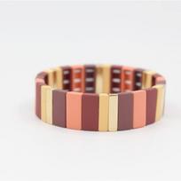 Emalis Šalta Spalva Matinis Guminis Dažas Serija Mada Moteriška Apyrankė Bangle Pasidaryk Pats Rankų Darbo Karoliukas Pakabukas Joga Tampri Apyrankė beige