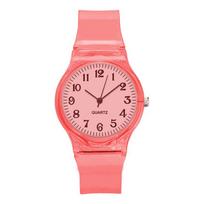 Candy Women Transparent Girls Casual Jelly Colorful Lovely Quartz Watch Silicone Watches Eco-friendly Clock Digital Wristwatch  Unique rožinė
