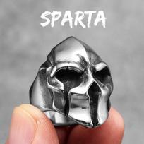 Stainless Steel Men Rings Spartan Helmet Warrior Skull Punk Rock Gothic for Biker Male Boy Jewelry Creativity Gift 9