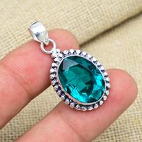 Glorious Indicolite Gemstone Jewelry 925 Sterling Silver Pendant For Wedding Gift 1.41 Inches mėlyna
