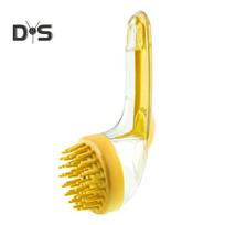 Pet Bath Brush Dog Soap And Shampoo Dispenser Pet Grooming Massage Scrubber for Long Short-Haired Dogs Cats geltona