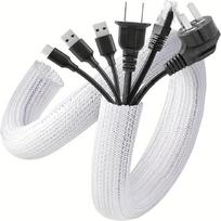 Nylon cable sleeve  under desk wire manager, home office wiring manager and protector, pet bite protection computer cable sleeve 10mm balta