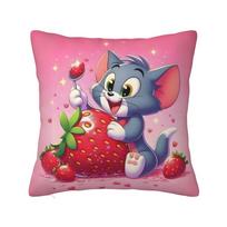 Custom Disney Anime Tom And Jerry Pillow Case 45x45cm for Living Room Cartoon Cute Nordic Cushion Cover Soft Pillowcase 12x12Inch