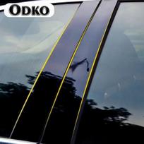 6Pcs For Honda Civic 10th 2016 2017 2018   Carbon Fiber Black Car Door Pillar Posts Trim Cover Window Column BC Pillar juoda
