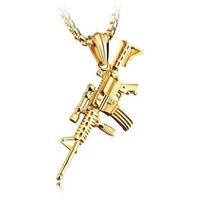 AK-47 Submachine Gun Pendant Uzi Necklace Men Rock Hip Hop Party Jewelry Gift