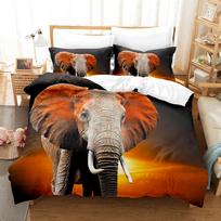 3D Elephant Bedding Sets Duvet Cover Set With Pillowcase Twin Full Queen King Bedclothes Bed Linen EU Single(135*200cm)3pcs