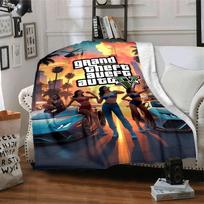 1 vnt. Grand Theft Auto minkštas flanelinis pledas su dizainerio spauda. Jaukus pledas visais metų laikais, puikiai tinkantis ant sofos, lovos, biure 80x120cm