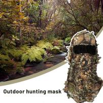 1pcs Suit Camouflage Leafy Hat 3D Full Face Mask Headwear Turkey Camo Hunter Hunting Accessories. Beige