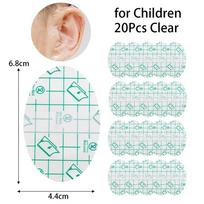 20Pcs Baby Shower Waterproof Ear Pads Shield Earmuffs Ear Stickers  for Kids Adults 20Pcs Clear for Children