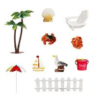 Hawaiian Party Cake Toppers Plastic Decoration Set With Palms Tree Surfboards Tropical Vacation Theme Safe For Kids 1